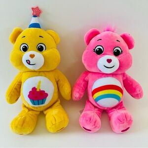 EUC Set of TWO Care Bears Collectibles Dolls Stuffed Animals Birthday & Cheer